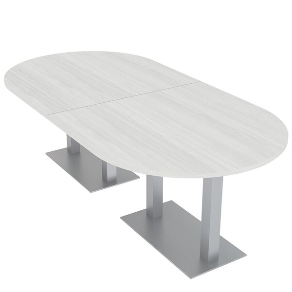 45 in W, 96 in L, 29 in H, Engineered Wood Top, White
